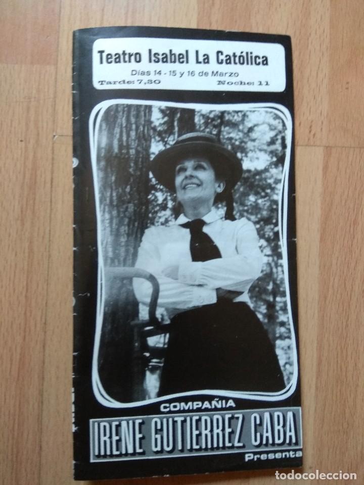 Carteles espect&aacute;culos: PROGRAMA DE TEATRO ISABEL LA CATOLICA --ADIOS SE&Ntilde;ORITA RUTH - Foto 1