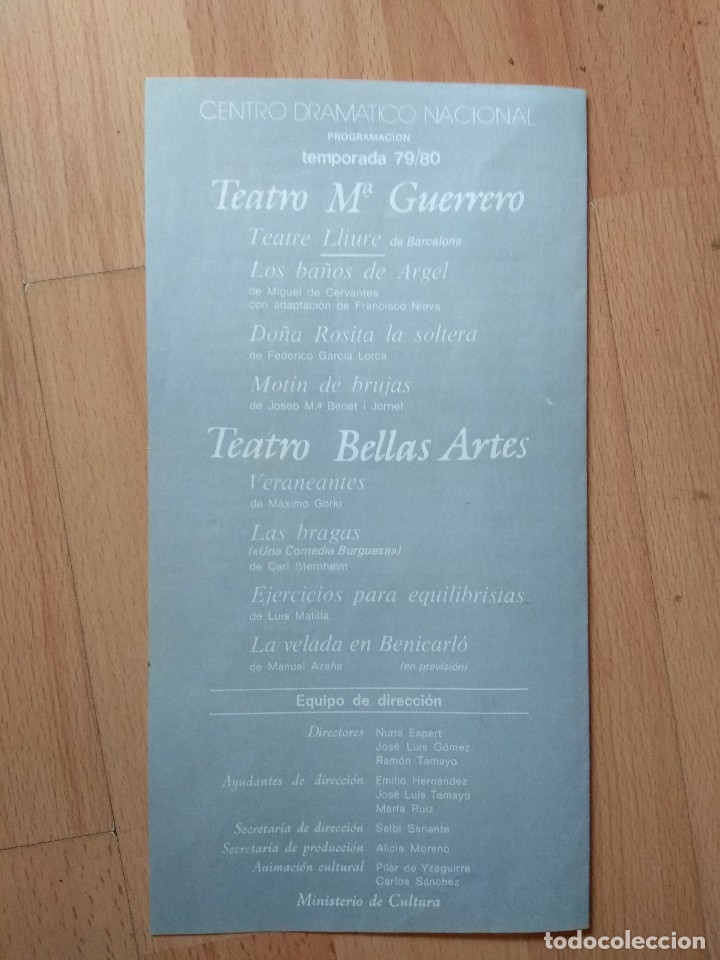 Carteles espect&aacute;culos: PROGRAMA DE TEATRO  DEL CENTRO DRAMATICO--DO&Ntilde;A ROSITA LA SOLTERA - Foto 3