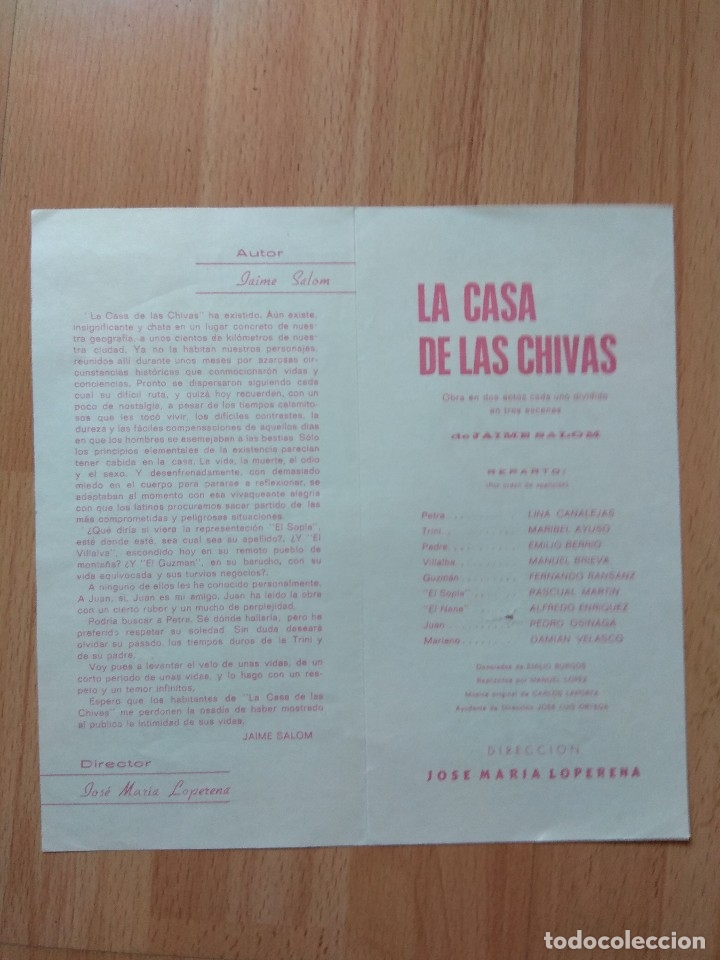 Carteles espect&aacute;culos: PROGRAMA DE TEATRO ISABEL LA CATOLICA -- LA CASA DE LAS CHIVAS - Foto 3