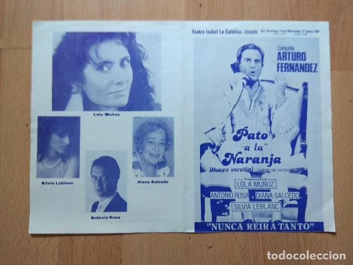 Carteles espect&aacute;culos: PROGRAMA DE TEATRO ISABEL LA CATOLICA --PATO A LA NARANJA - Foto 1