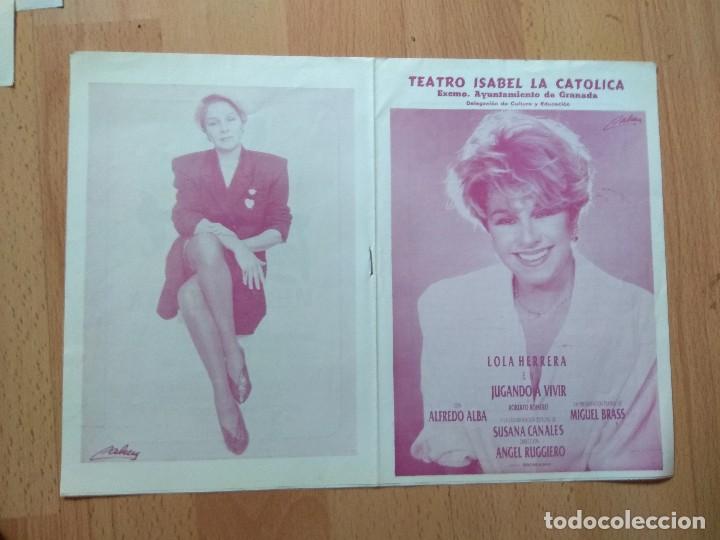 Carteles espect&aacute;culos: PROGRAMA DE TEATRO ISABEL LA CATOLICA --JUGANDO A VIVIR - Foto 1
