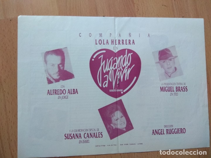 Carteles espect&aacute;culos: PROGRAMA DE TEATRO ISABEL LA CATOLICA --JUGANDO A VIVIR - Foto 3