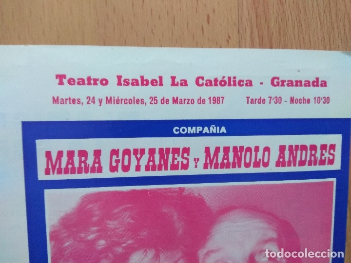 Carteles espect&aacute;culos: PROGRAMA DE TEATRO ISABEL LA CATOLICA --1987 MI AMIGA VICKY LA GORDA - Foto 2