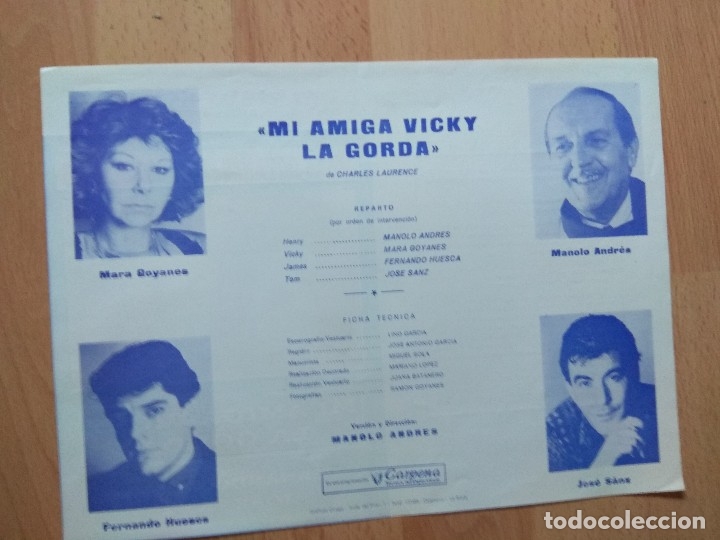 Carteles espect&aacute;culos: PROGRAMA DE TEATRO ISABEL LA CATOLICA --1987 MI AMIGA VICKY LA GORDA - Foto 3