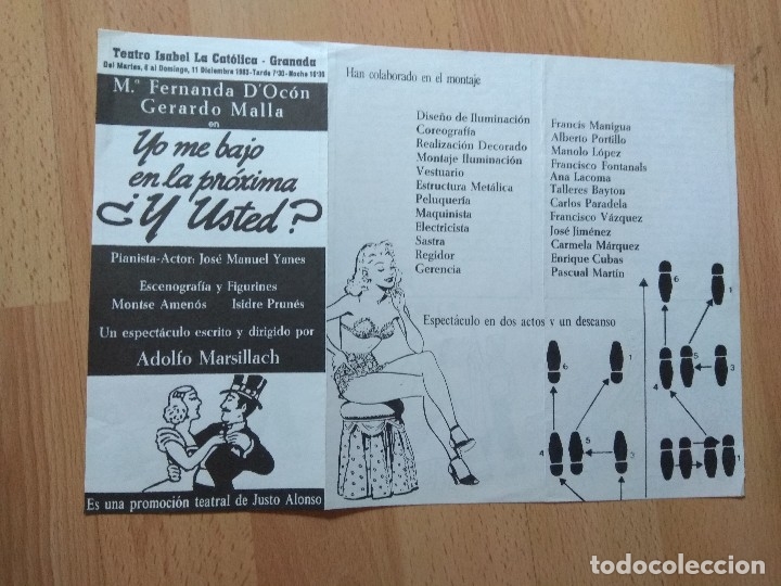 Carteles espect&aacute;culos: PROGRAMA DE TEATRO ISABEL LA CATOLICA --YO ME BAJO EN LA PROXIMA..Y USTED?1983 - Foto 2