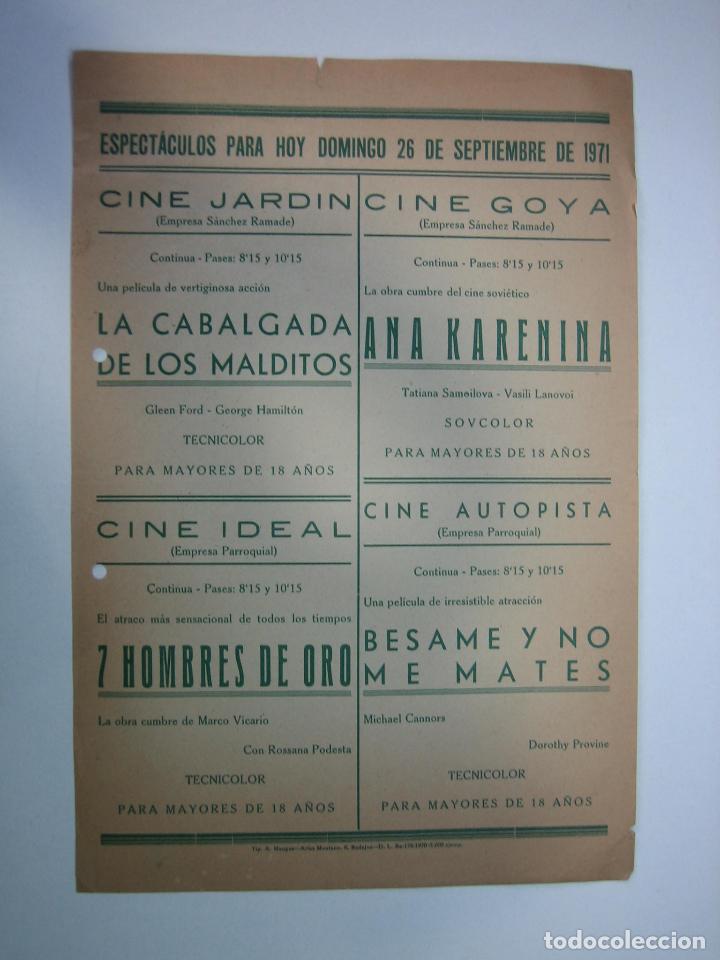 Carteles espect&aacute;culos: 1. Cartel programa de cine - Foto 1