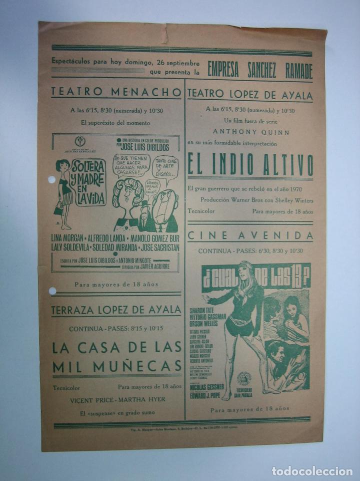 Carteles espect&aacute;culos: 1. Cartel programa de cine. Empresa Sanches Ramade. Cordoba - Foto 1
