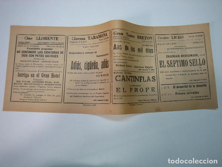Carteles espect&aacute;culos: Antiguo programa de cines. Cartelera de peliculas - Foto 2