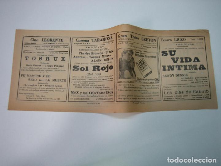Carteles espect&aacute;culos: Antiguo programa de cines. Cartelera de peliculas 1972 - Foto 2