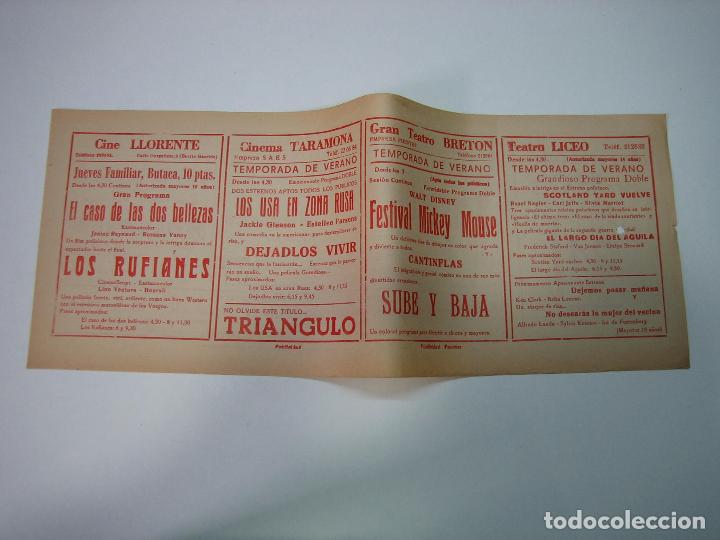 Carteles espect&aacute;culos: Antiguo programa de cines. Cartelera de peliculas 1972 - Foto 2