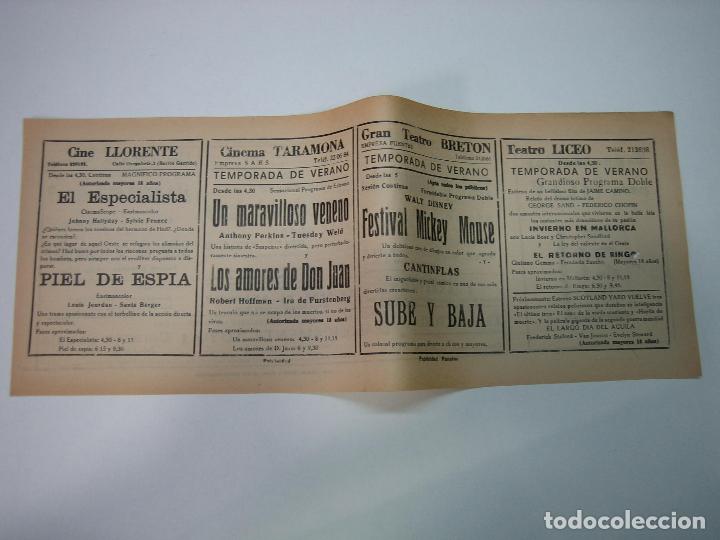 Carteles espect&aacute;culos: Antiguo programa de cines. Cartelera de peliculas 1972 - Foto 2