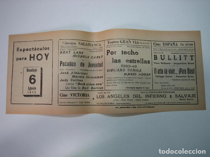 Carteles espect&aacute;culos: Antiguo programa de cines. Cartelera de peliculas 1972 - Foto 1