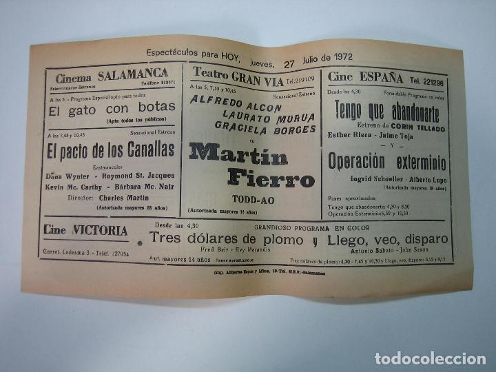 Carteles espect&aacute;culos: Antiguo programa de cines. Cartelera de peliculas 1972 - Foto 2