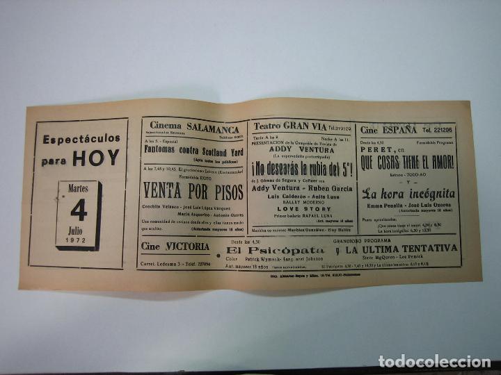 Carteles espect&aacute;culos: Antiguo programa de cines. Cartelera de peliculas 1972 - Foto 1