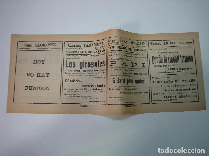 Carteles espect&aacute;culos: Antiguo programa de cines. Cartelera de peliculas 1972 - Foto 2