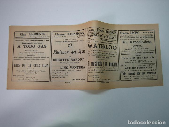 Carteles espect&aacute;culos: Antiguo programa de cines. Cartelera de peliculas 1972 - Foto 2