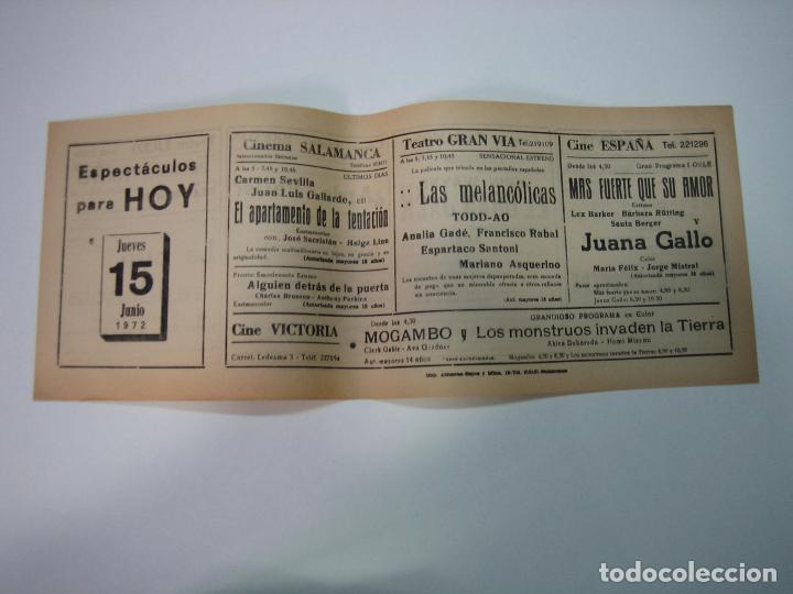 Carteles espect&aacute;culos: Antiguo programa de cines. Cartelera de peliculas 1972 - Foto 1