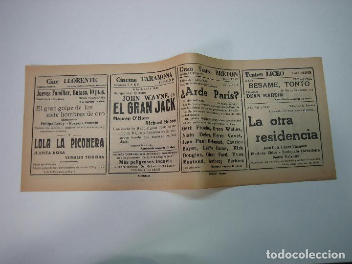 Carteles espect&aacute;culos: Antiguo programa de cines. Cartelera de peliculas 1972 - Foto 2