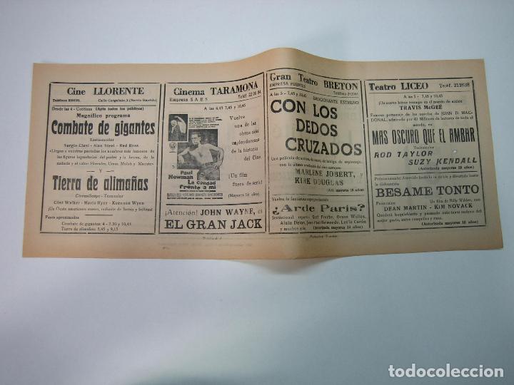Carteles espect&aacute;culos: Antiguo programa de cines. Cartelera de peliculas 1972 - Foto 2