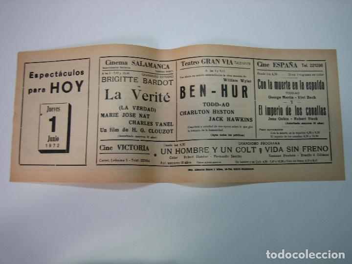 Carteles espect&aacute;culos: Antiguo programa de cines. Cartelera de peliculas 1972 - Foto 1