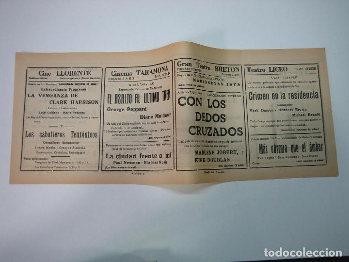 Carteles espect&aacute;culos: Antiguo programa de cines. Cartelera de peliculas 1972 - Foto 2