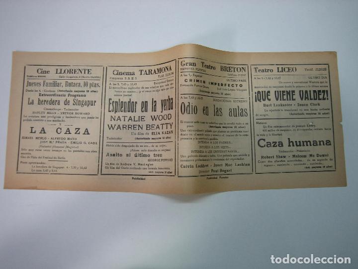 Carteles espect&aacute;culos: Antiguo programa de cines. Cartelera de peliculas 1972 - Foto 2