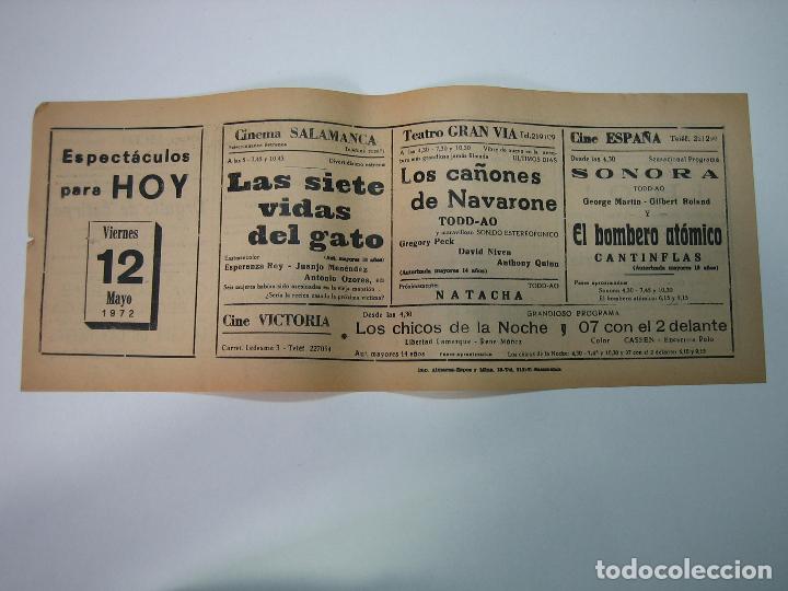 Carteles espect&aacute;culos: Antiguo programa de cines. Cartelera de peliculas 1972 - Foto 1