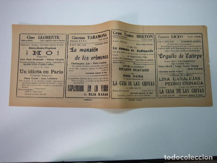 Carteles espect&aacute;culos: Antiguo programa de cines. Cartelera de peliculas 1972 - Foto 2