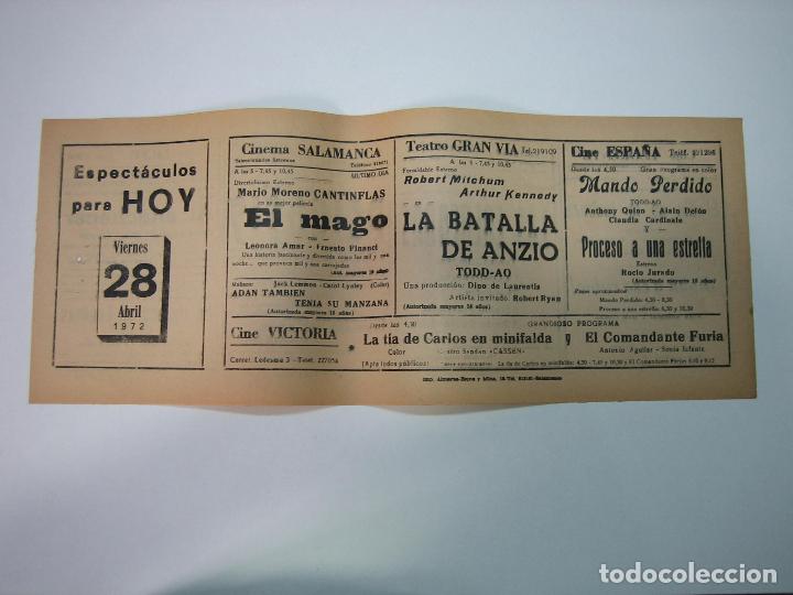 Carteles espect&aacute;culos: Antiguo programa de cines. Cartelera de peliculas 1972 - Foto 1