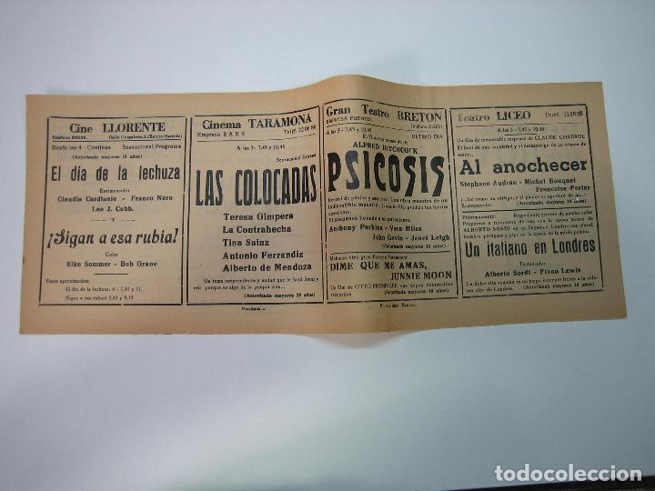 Carteles espect&aacute;culos: Antiguo programa de cines. Cartelera de peliculas 1972 - Foto 2
