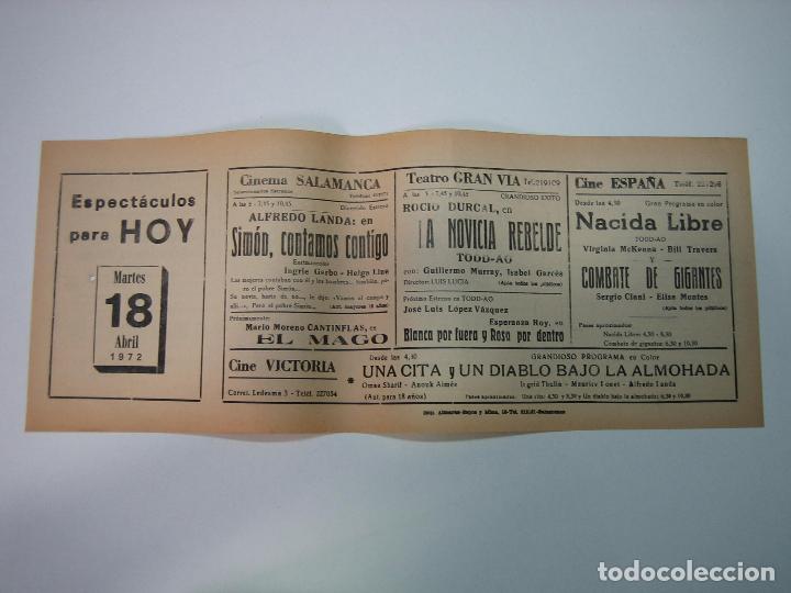 Carteles espect&aacute;culos: Antiguo programa de cines. Cartelera de peliculas 1972 - Foto 1