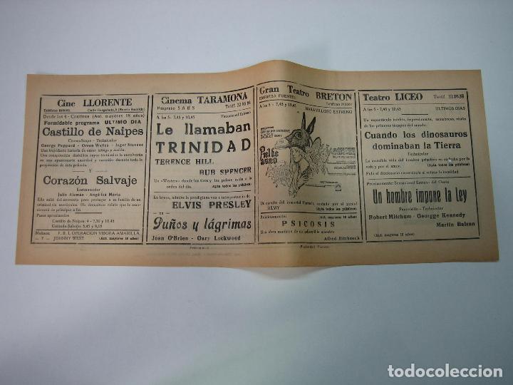 Carteles espect&aacute;culos: Antiguo programa de cines. Cartelera de peliculas 1972 - Foto 2