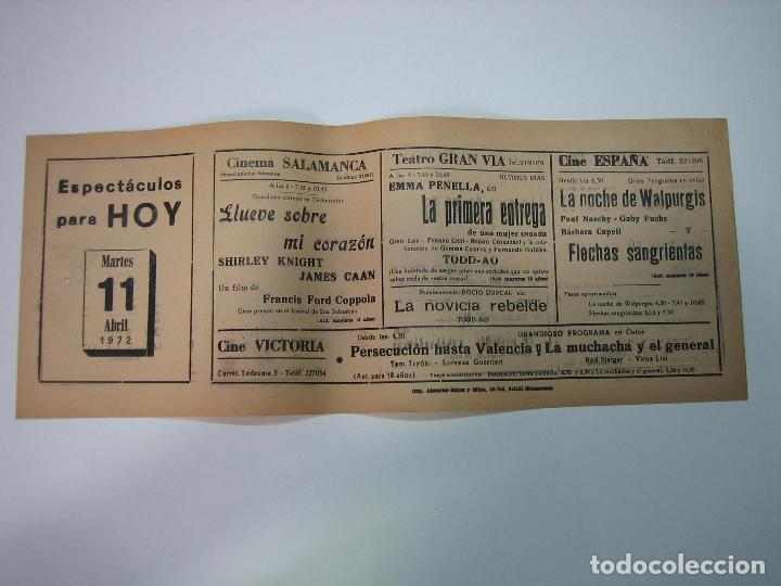 Carteles espect&aacute;culos: Antiguo programa de cines. Cartelera de peliculas 1972 - Foto 1