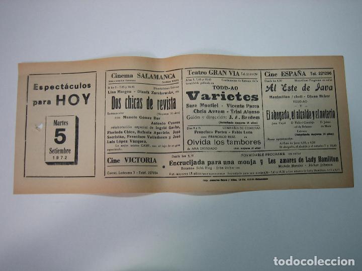 Carteles espect&aacute;culos: Antiguo programa de cines. Cartelera de peliculas 1972 - Foto 1