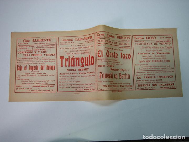 Carteles espect&aacute;culos: Antiguo programa de cines. Cartelera de peliculas 1972 - Foto 2