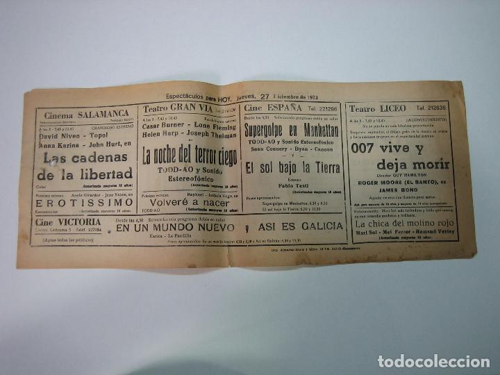 Carteles espect&aacute;culos: Antiguo programa de cines. Cartelera de peliculas 1972 - Foto 1