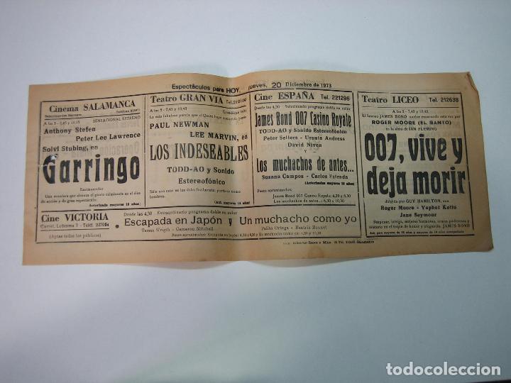 Carteles espect&aacute;culos: Antiguo programa de cines. Cartelera de peliculas 1972 - Foto 1