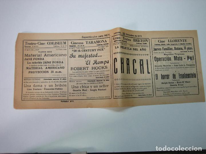 Carteles espect&aacute;culos: Antiguo programa de cines. Cartelera de peliculas 1972 - Foto 2