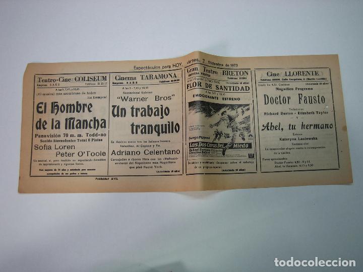 Carteles espect&aacute;culos: Antiguo programa de cines. Cartelera de peliculas 1972 - Foto 2