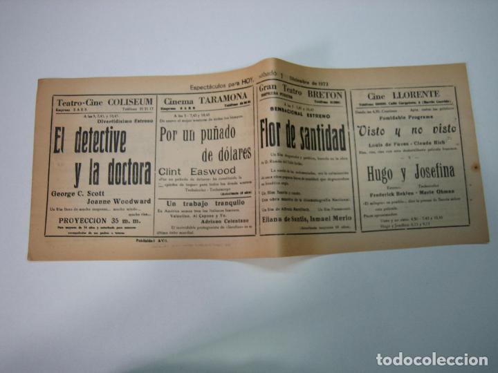 Carteles espect&aacute;culos: Antiguo programa de cines. Cartelera de peliculas 1972 - Foto 1