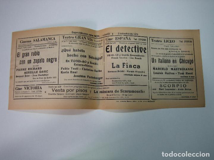 Carteles espect&aacute;culos: Antiguo programa de cines. Cartelera de peliculas 1972 - Foto 2