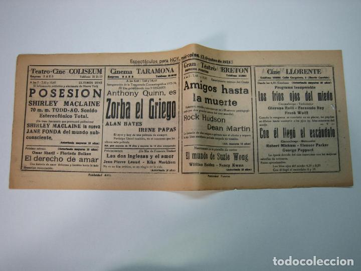 Carteles espect&aacute;culos: Antiguo programa de cines. Cartelera de peliculas 1972 - Foto 1