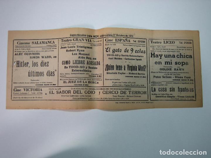 Carteles espect&aacute;culos: Antiguo programa de cines. Cartelera de peliculas 1972 - Foto 2