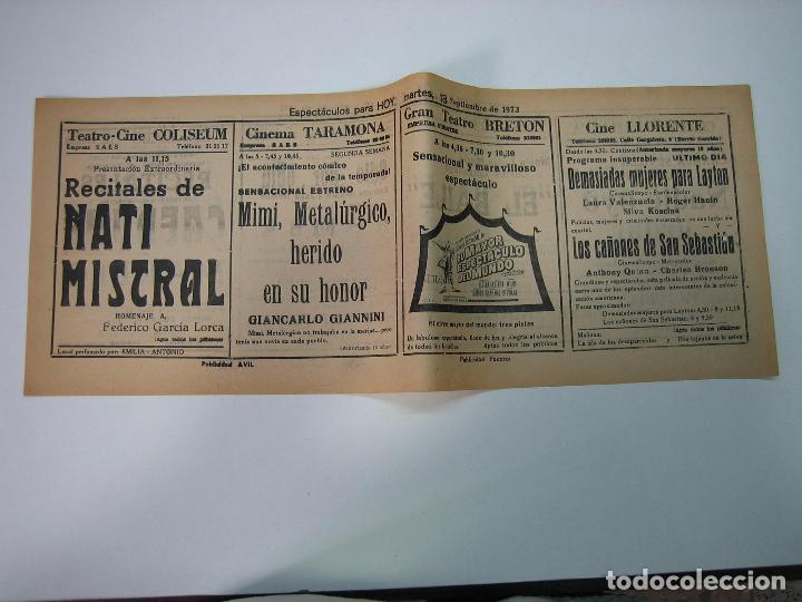 Carteles espect&aacute;culos: Antiguo programa de cines. Cartelera de peliculas 1972 - Foto 2