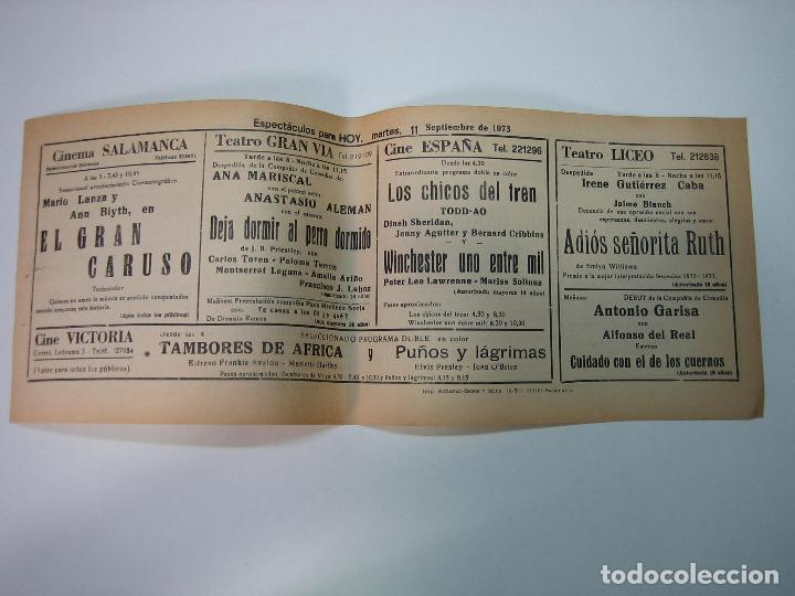 Carteles espect&aacute;culos: Antiguo programa de cines. Cartelera de peliculas 1973 - Foto 1