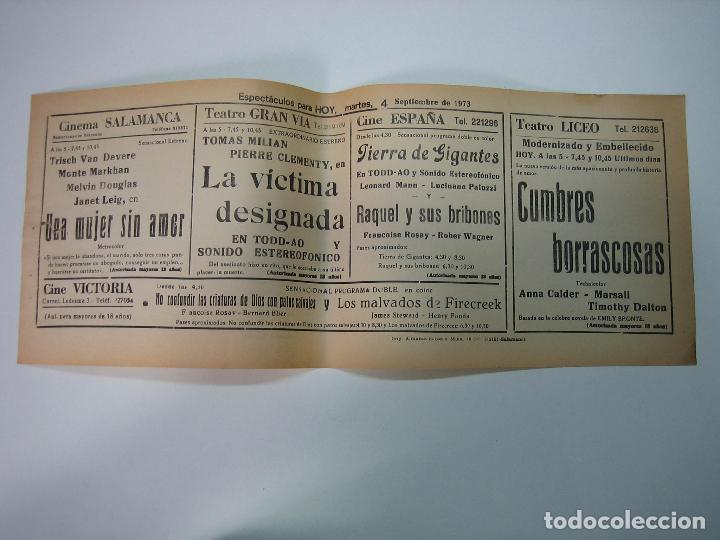Carteles espect&aacute;culos: Antiguo programa de cines. Cartelera de peliculas 1973 - Foto 2