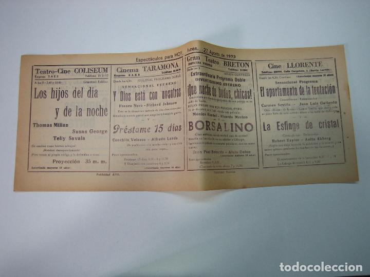 Carteles espect&aacute;culos: Antiguo programa de cines. Cartelera de peliculas 1973 - Foto 1
