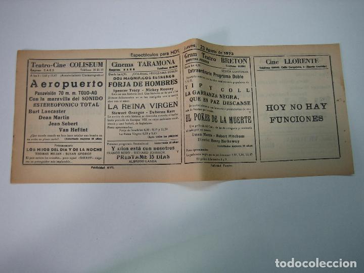 Carteles espect&aacute;culos: Antiguo programa de cines. Cartelera de peliculas 1973 - Foto 1