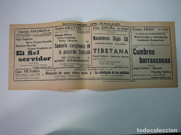 Carteles espect&aacute;culos: Antiguo programa de cines. Cartelera de peliculas 1973 - Foto 2