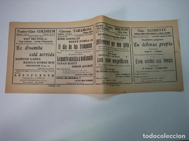 Carteles espect&aacute;culos: Antiguo programa de cines. Cartelera de peliculas 1973 - Foto 2